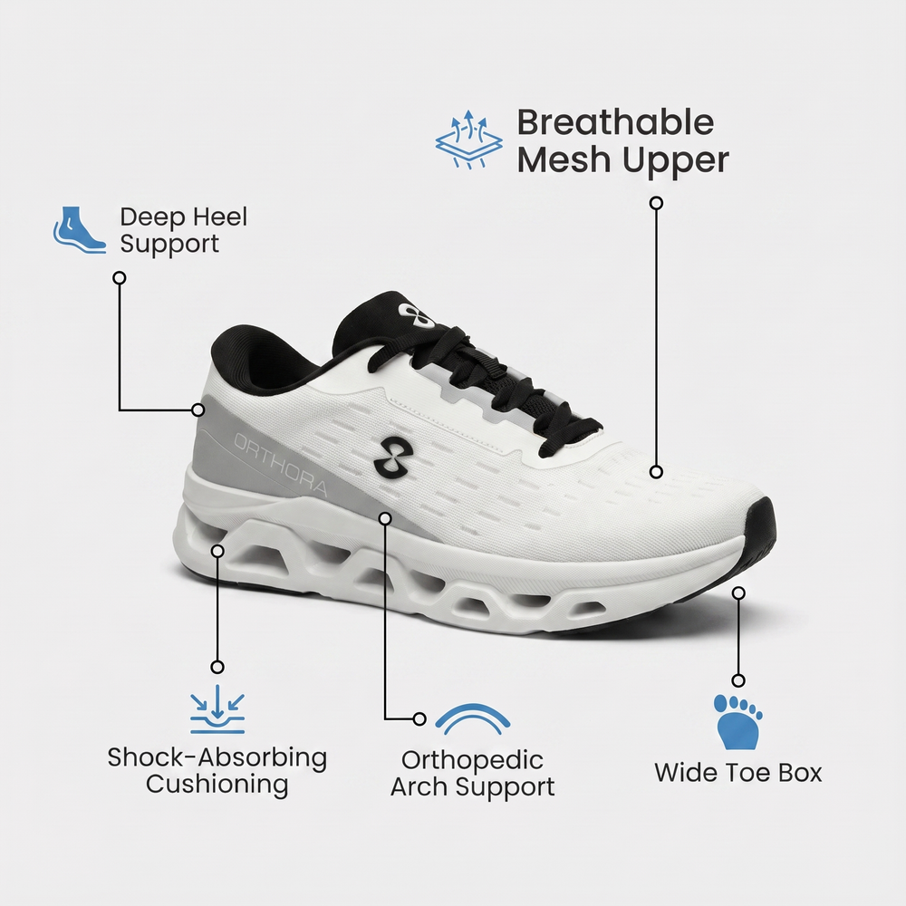 OrthoPro Fly — 12-Hour Shift Shoes for All-Day Foot, Knee & Back Pain Relief