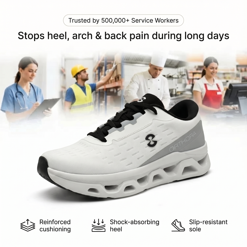 OrthoPro Fly — 12-Hour Shift Shoes for All-Day Foot, Knee & Back Pain Relief (BOGO)
