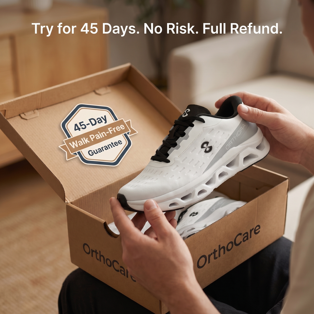 OrthoPro Fly — 12-Hour Shift Shoes for All-Day Foot, Knee & Back Pain Relief (Gray)