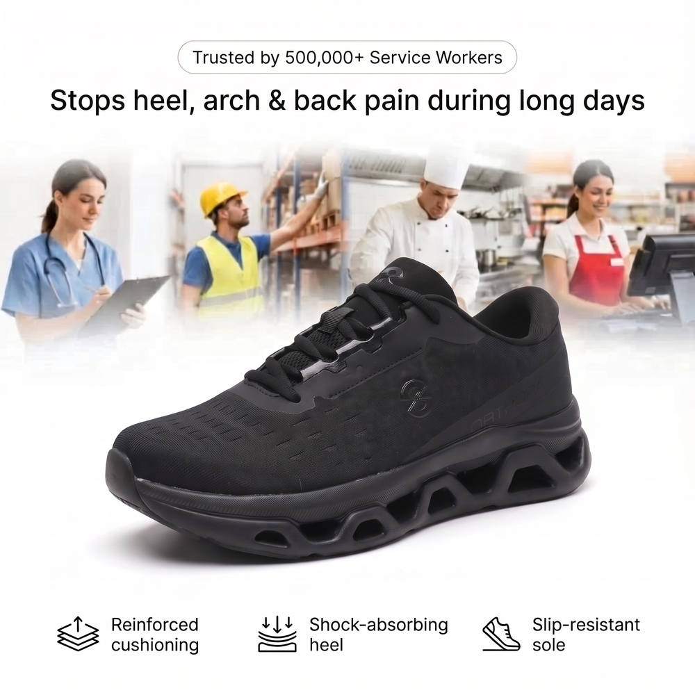 OrthoPro Fly — 12-Hour Shift Shoes for All-Day Foot, Knee & Back Pain Relief (BOGO)