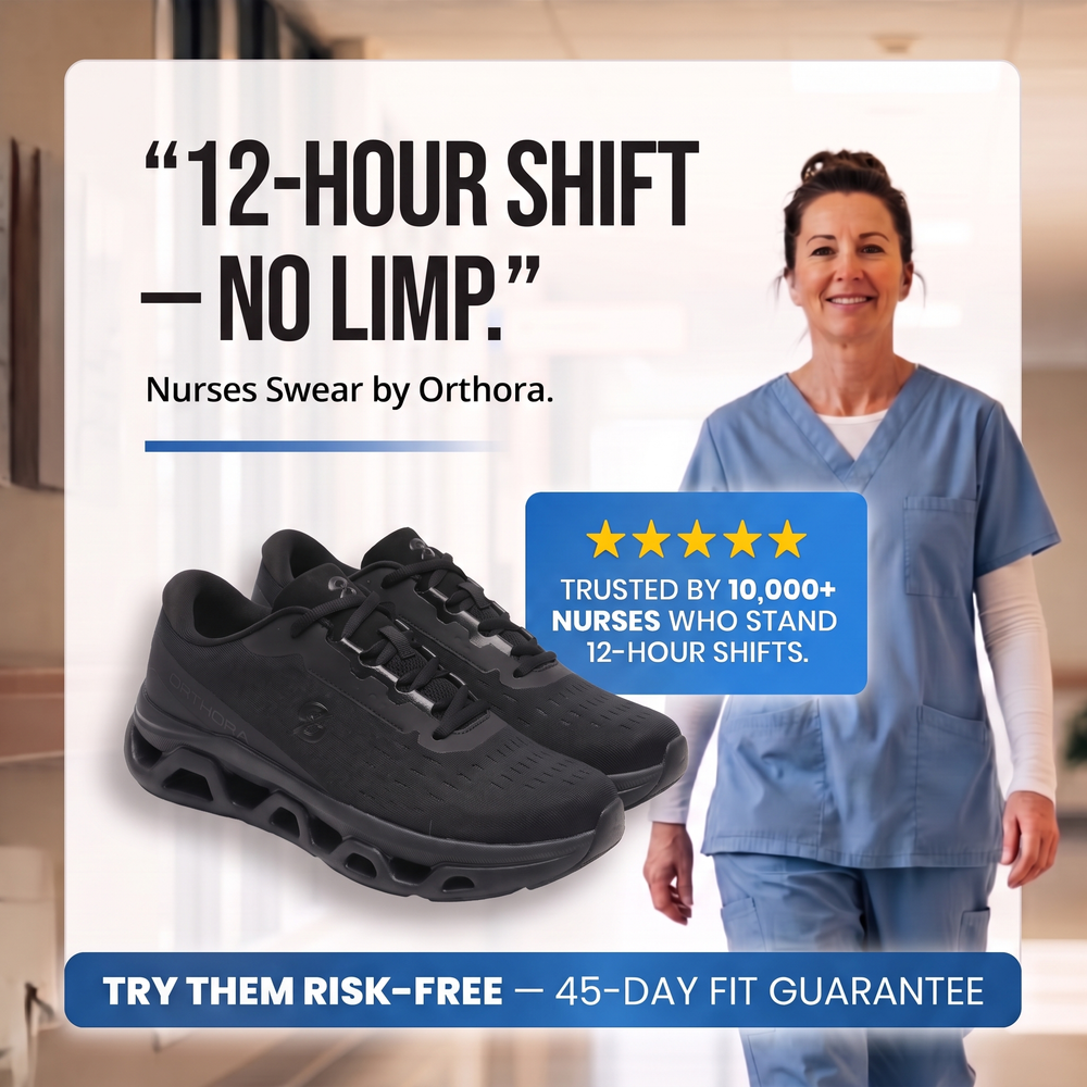 OrthoPro Fly — 12-Hour Shift Shoes for All-Day Foot, Knee & Back Pain Relief (BOGO)